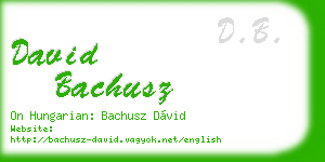 david bachusz business card