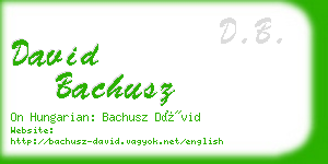 david bachusz business card